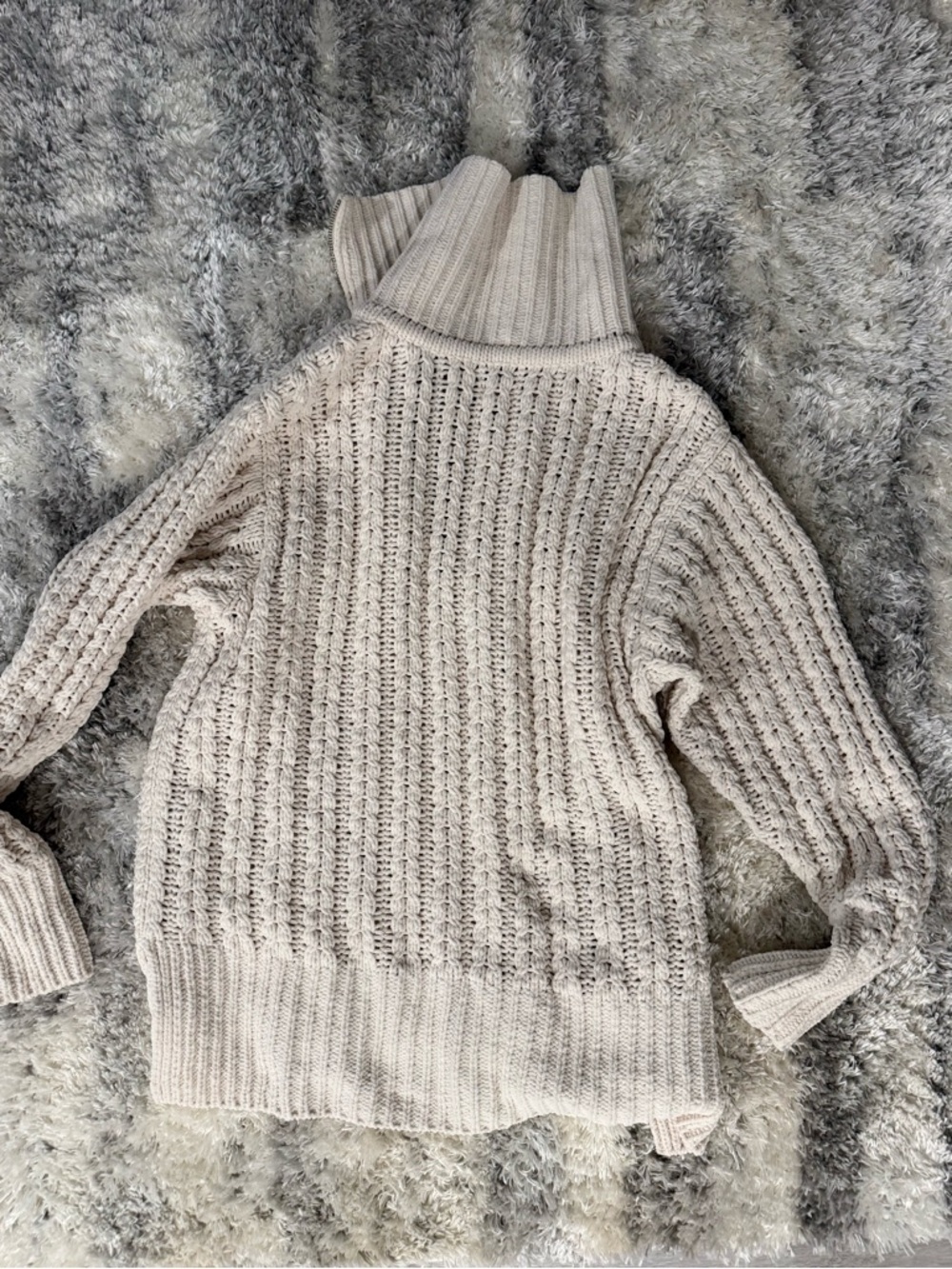 aerie Cream Knit Half-Zip V-Neck Sweater - Picture 4 of 4